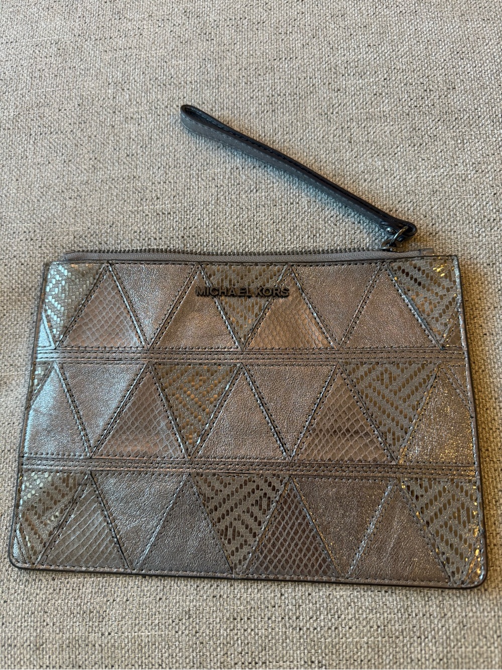 Michael Kors Metallic Wristlet Clutch
